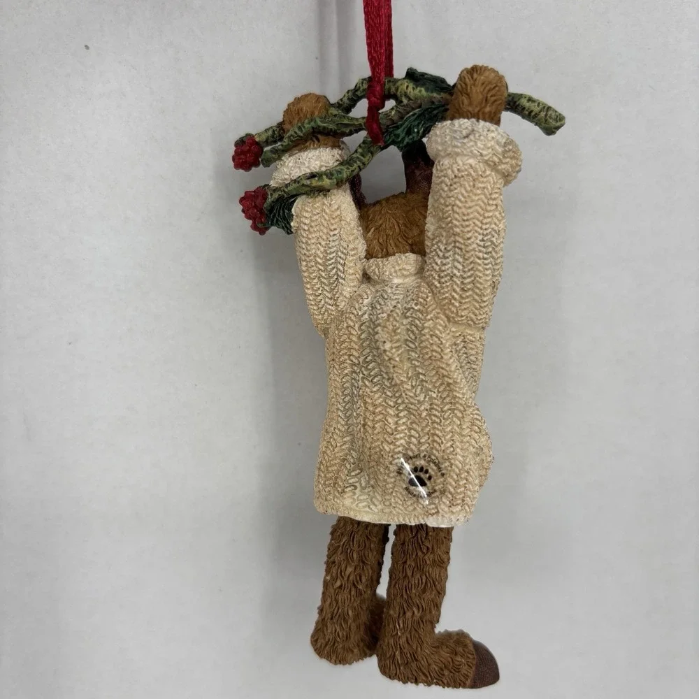 Boyds Dangle Moose Christmas Ornament Dangling Feet Tree Sweater Vintage 2004